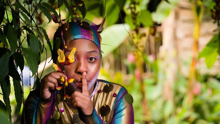 Eden performer in the rainforest