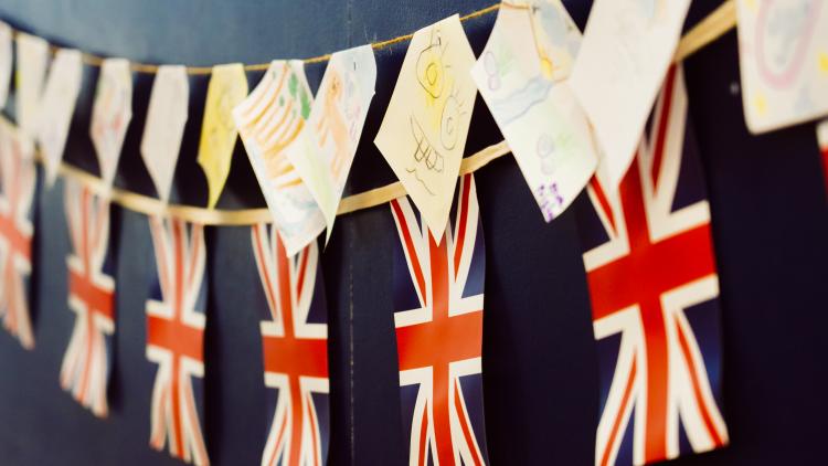 Union Jack and hand drawn bunting