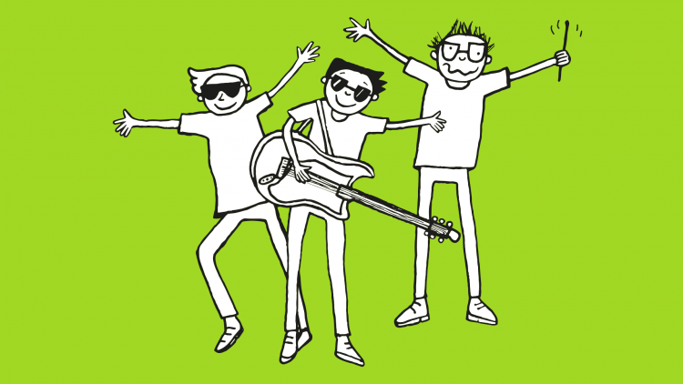Illustration of Tom Gates and his band