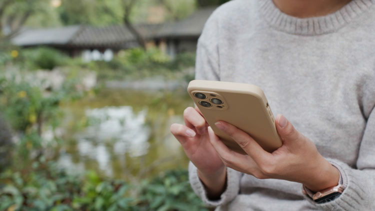 Woman using smartphone