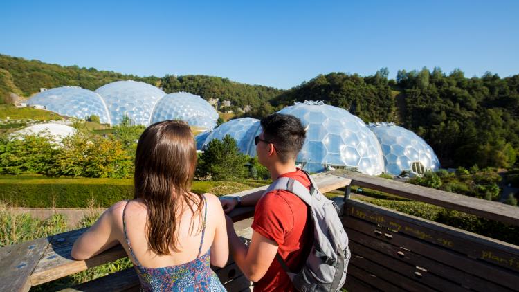 Young couple viewing Eden Biomes