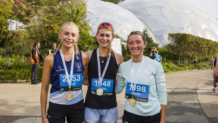 Ellie Robinson, Laura Macro and Niamh Smith, Eden Half Marathon 2023 Top 3 women