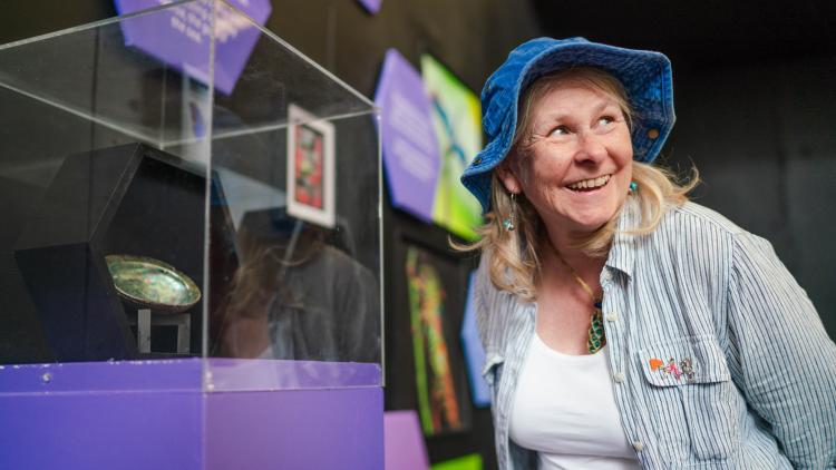 Woman looking at an exhibition