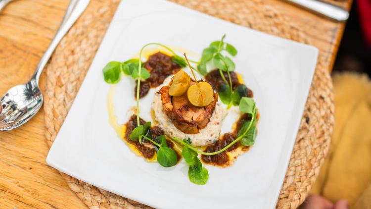 Mediterranean Biome Christmas Lunch on table