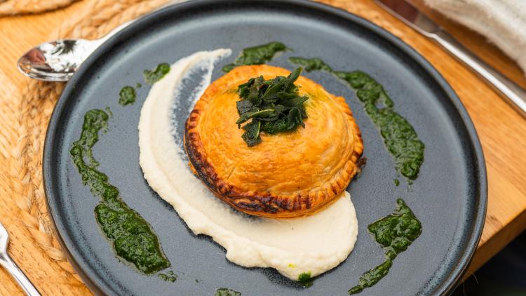 Meal on table at Mediterranean Biome Christmas Lunch