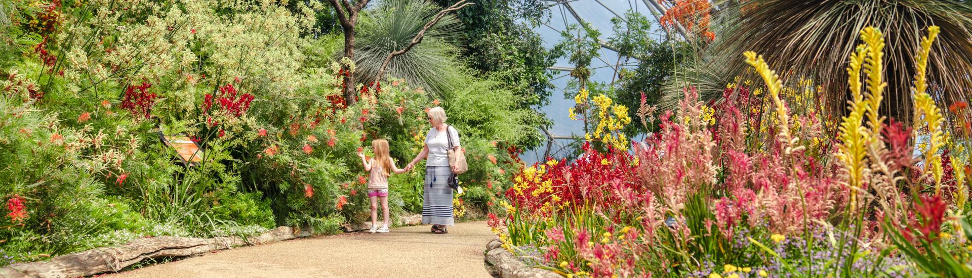 Woman and girl in Western Australia Garden at Eden Project