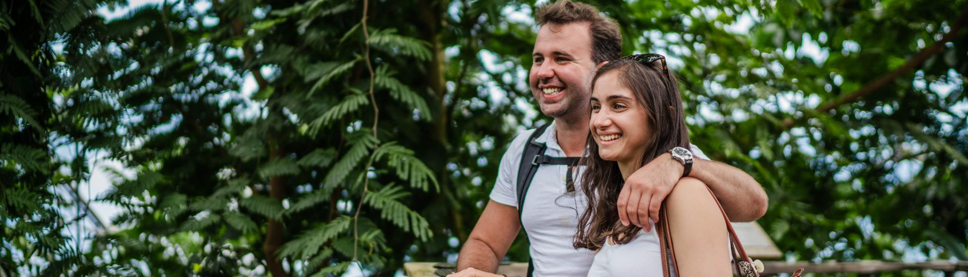Couple in Rainforest Biome looking at the view