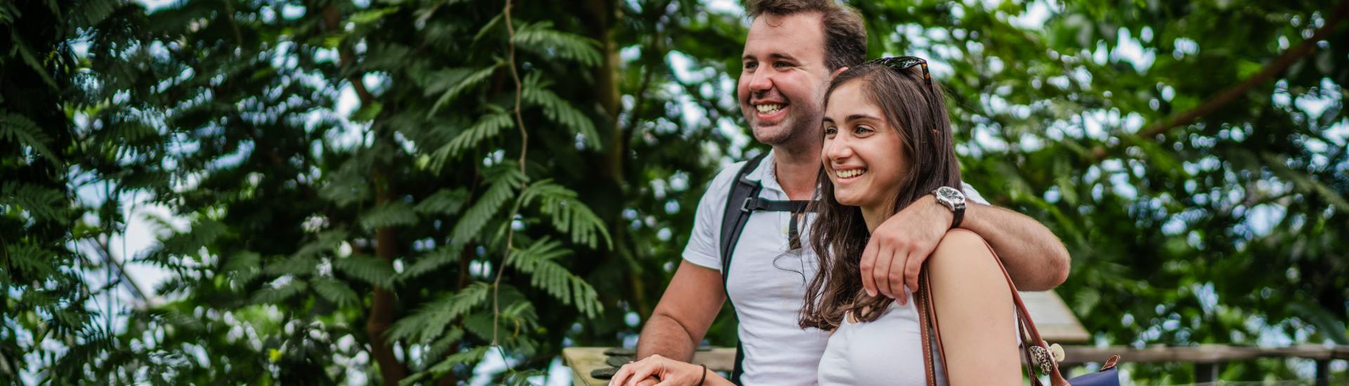 Couple in Rainforest Biome looking at the view