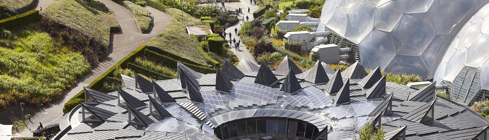An overhead view of the Eden Project