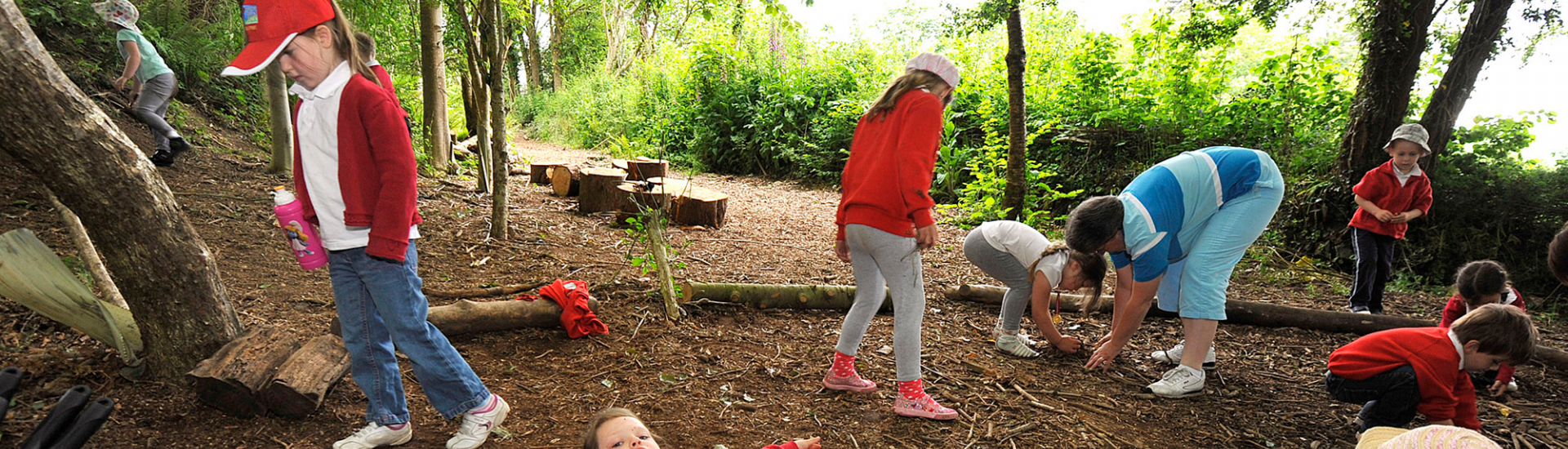 Students playing and learning outdoors