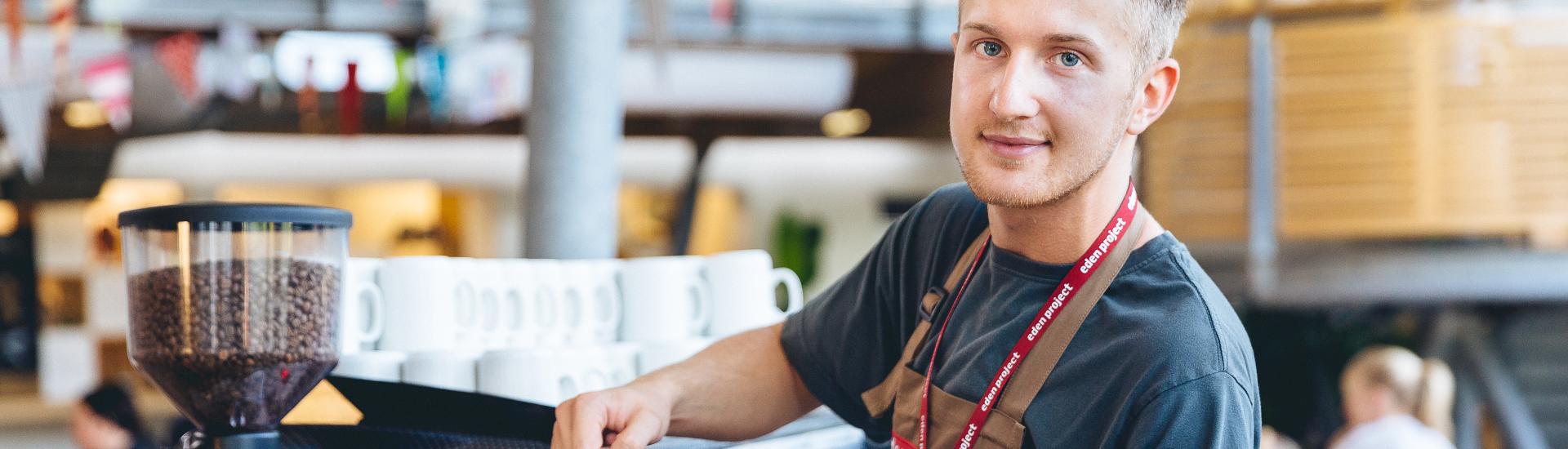 Barista working at the Eden Project