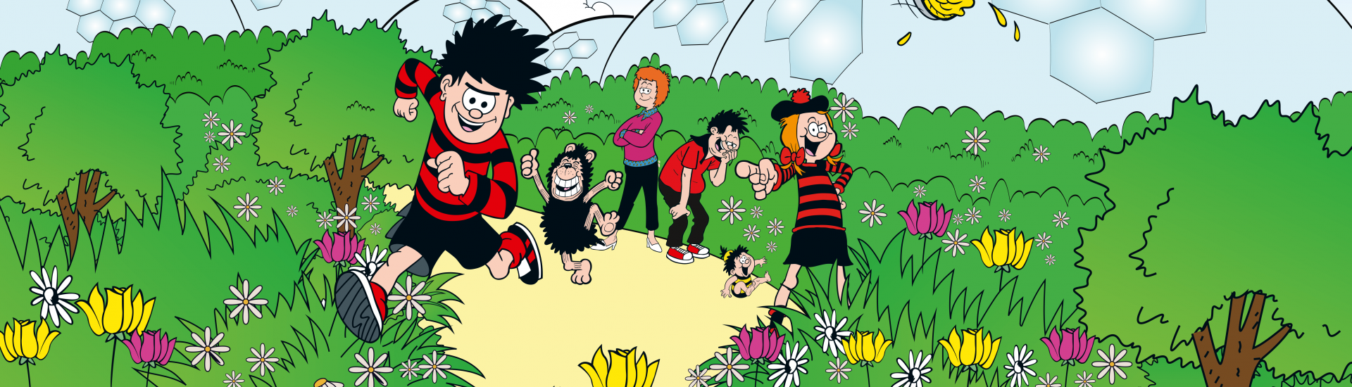 Beano characters at the Eden Project cartoon