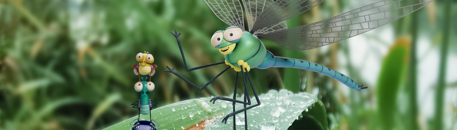 Aardman Lloyd of the Flies characters on a leaf